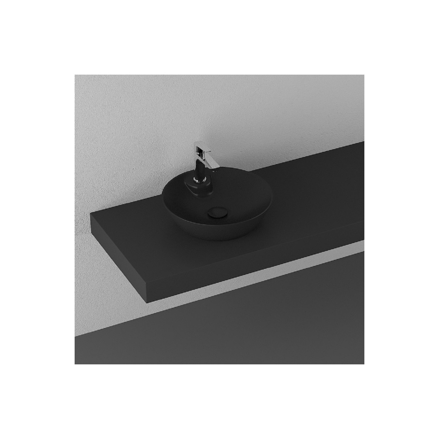 Isvea Sistemay Soft Tezgahüstü Lavabo 45 cm Mat Siyah