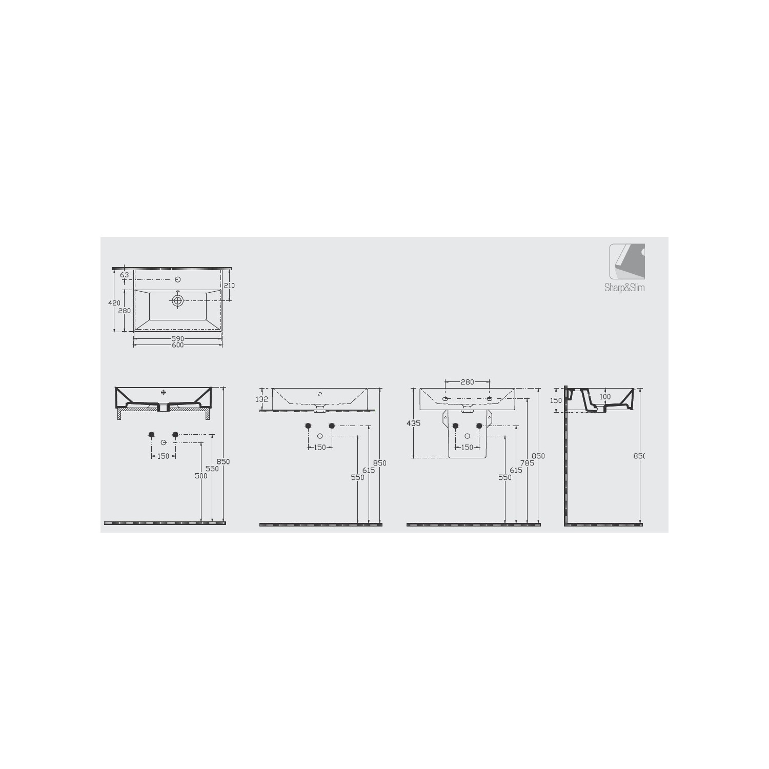 Isvea Sistema Z 60 cm Lavabo - Görsel 2
