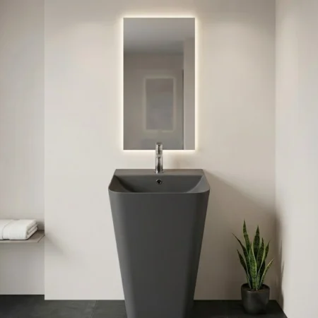 isvea sott'aqua monoblok lavabo 50 cm antrasit