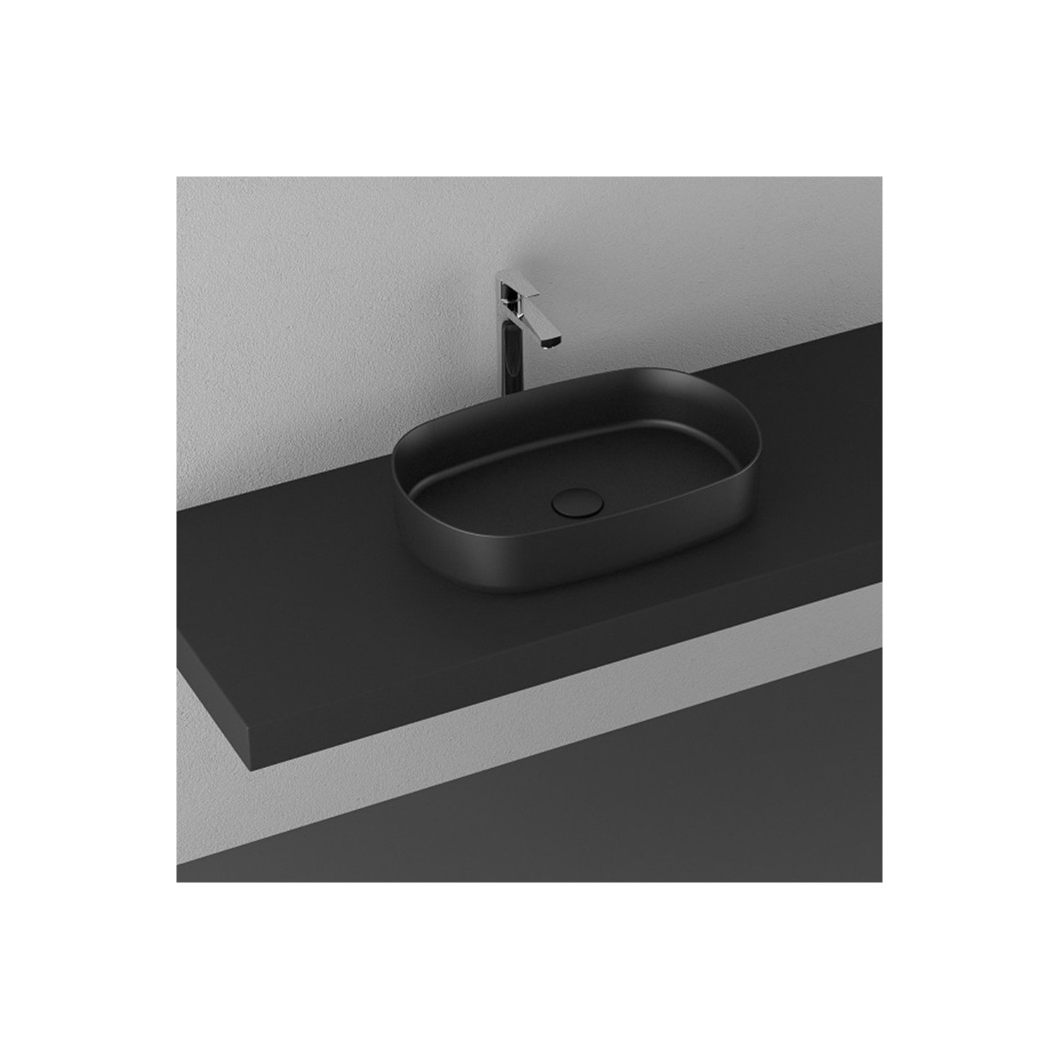 Isvea Infinity 55 cm Tezgahüstü Lavabo-Mat Siyah