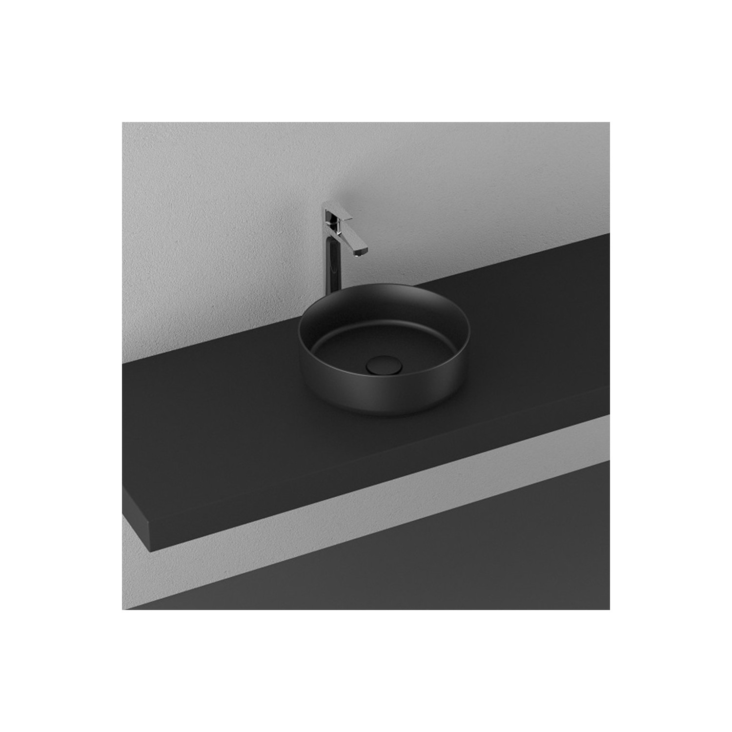 Isvea Infinity Ø 36 cm Tezgahüstü Lavabo - Mat Siyah - Görsel 3