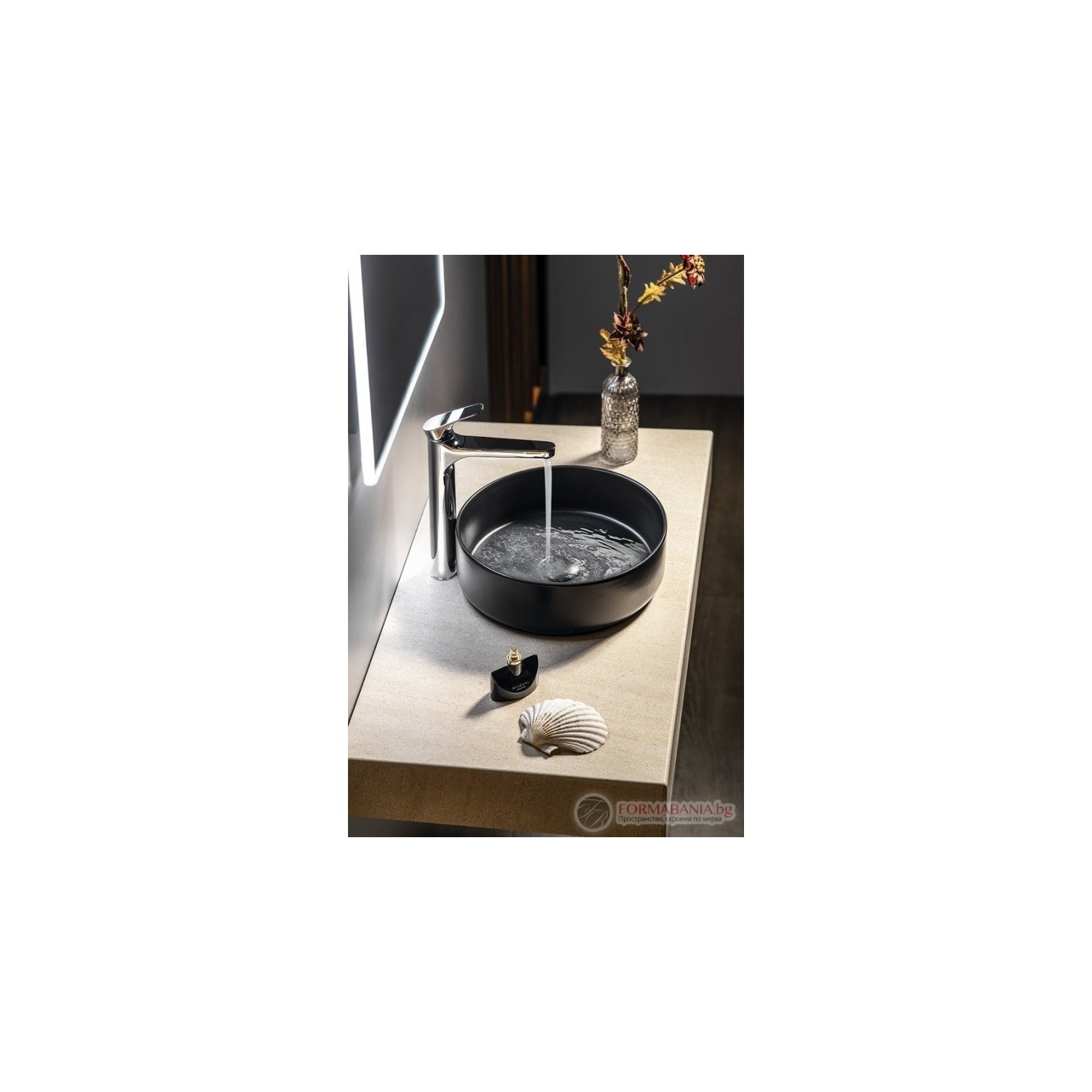 Isvea Infinity Ø 36 cm Tezgahüstü Lavabo - Mat Siyah