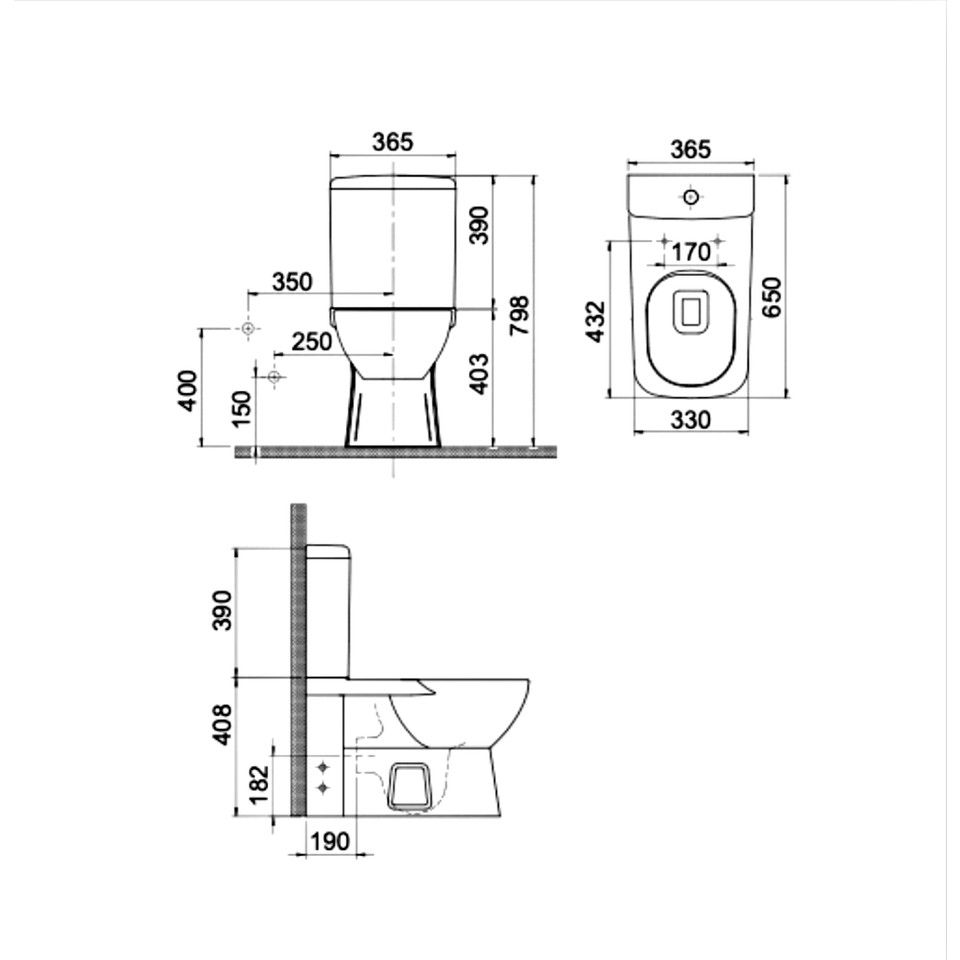 Ece Banyo Teon Duvara Sıfır Takım Klozet Seti-Iç Takım ve Soft Kapak Dahil 10TNS1028 - Görsel 2