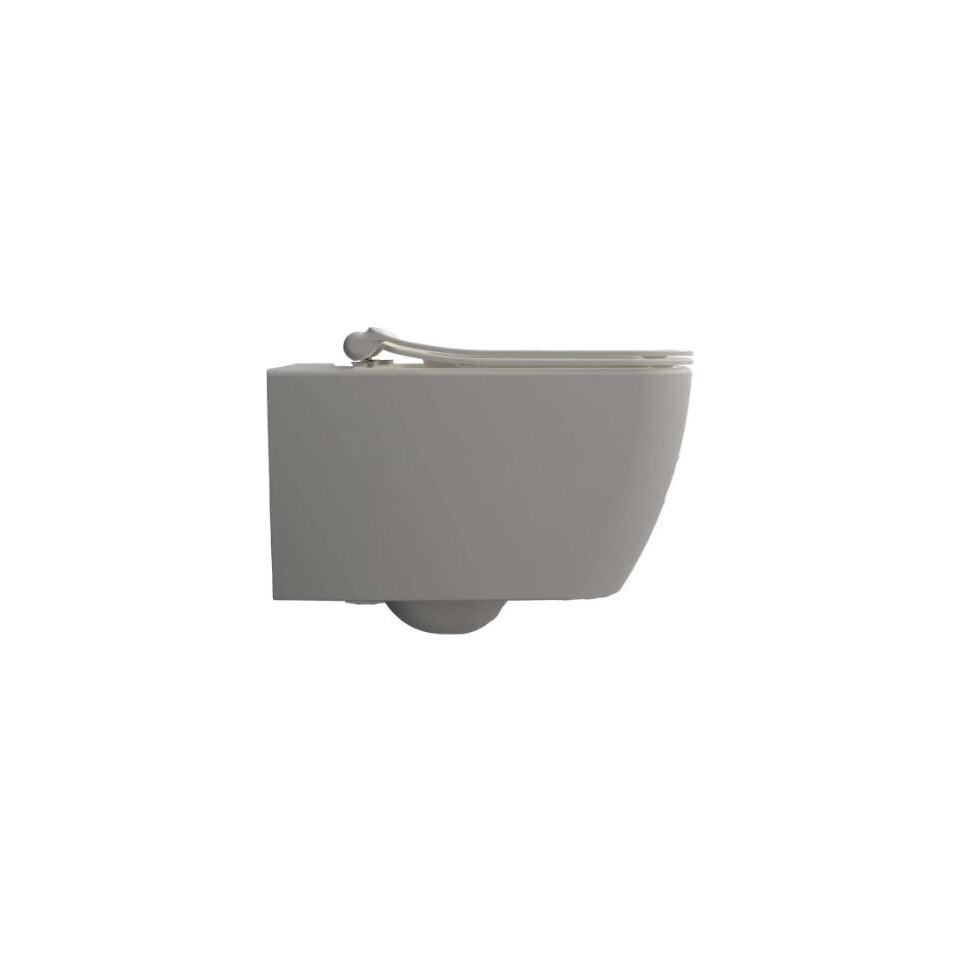 Isvea Vea Cubo Rimless Asma Klozet Mat Beyaz - Kapak Dahil Set - Görsel 2