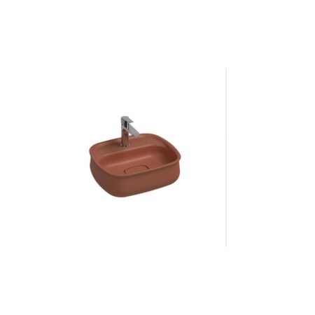 Isvea Fluido Tezgah Üzeri Çanak Lavabo 47 cm Bas-Aç Set Terracotta