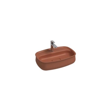 Isvea Fluido Tezgah Üzeri Çanak Lavabo 60 cm Bas-Aç Set Terracotta