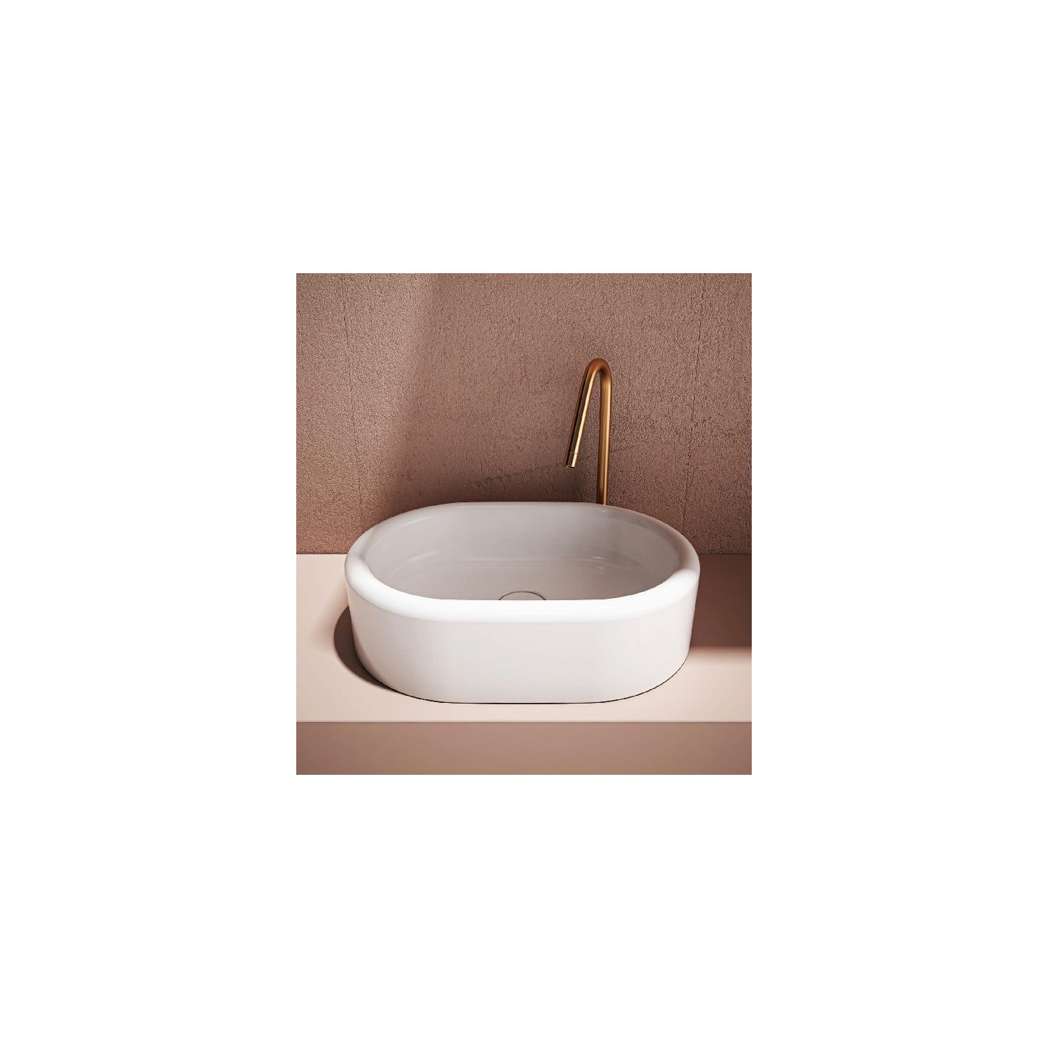 Isvea Italy Curvo Tezgah Üstü Çanak Lavabo 600X420XH160 cm Parlak Beyaz