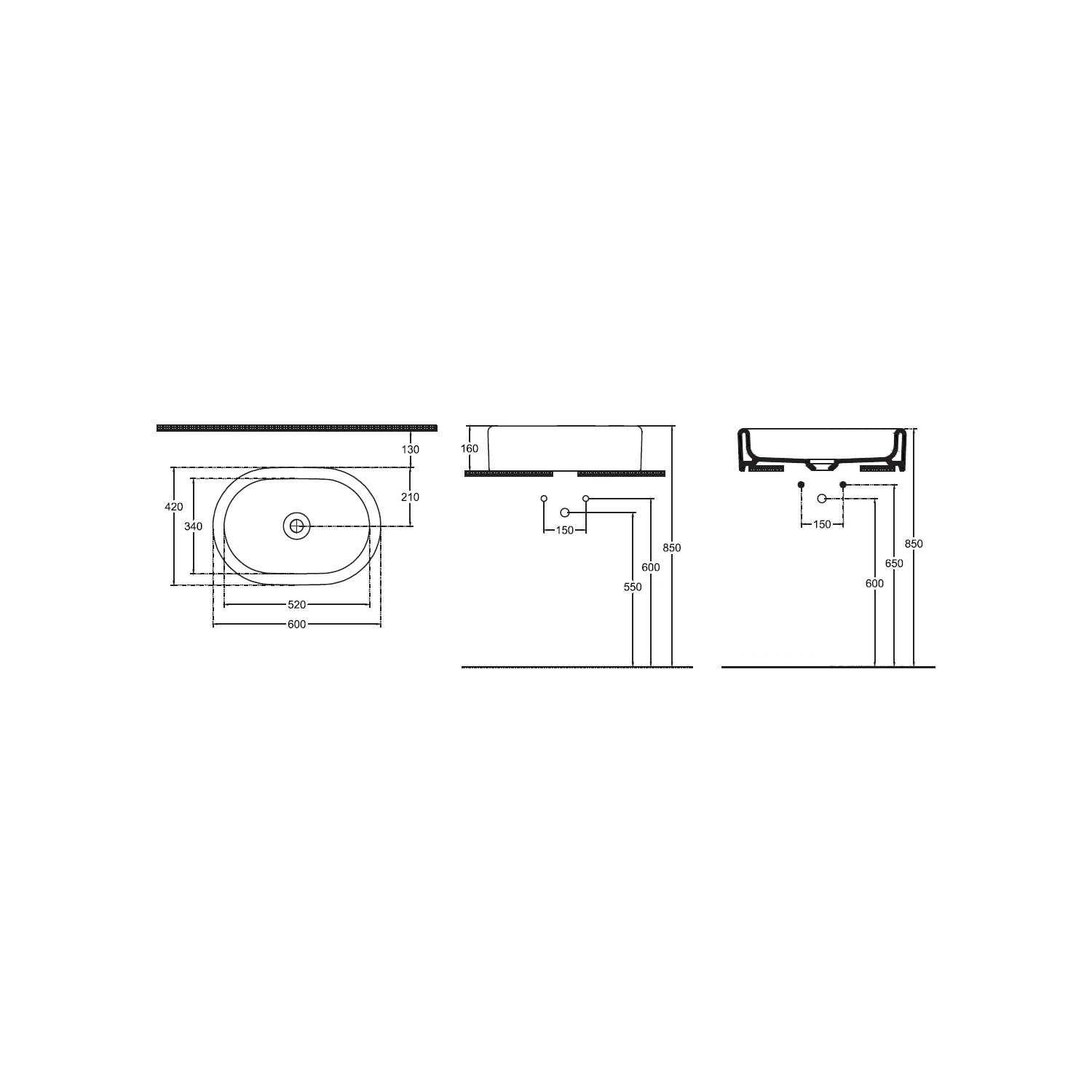 Isvea Italy Curvo Tezgah Üstü Çanak Lavabo 600X420XH160 cm Parlak Beyaz - Görsel 3