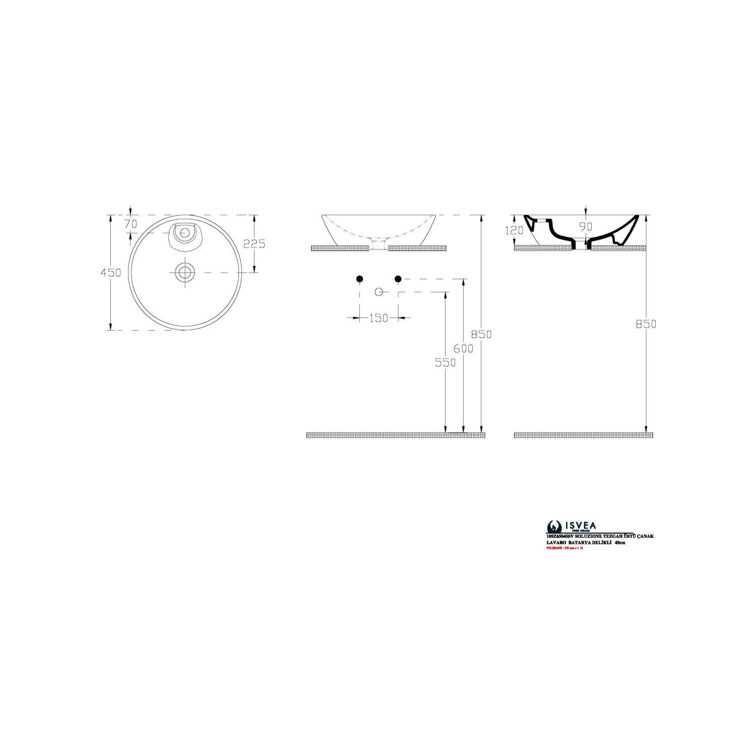 Isvea Sistema Y 45 cm Lavabo - Görsel 3