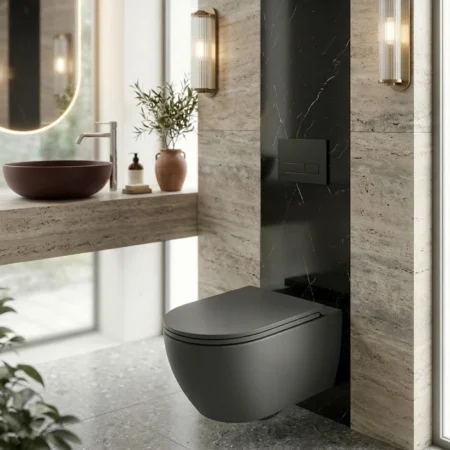 isvea İnfinity clearim plus asma klozet seti antrasit– 10nfs9316i