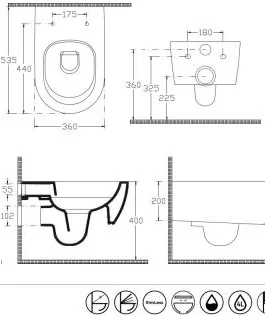 isvea sistema a easyjet rimless asma klozet + slim soft close kapak (10sl02001d+40kf0200i s)