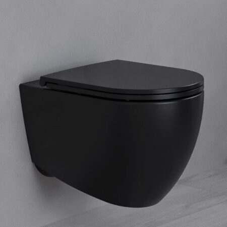 isvea infinity asma klozet siyah ve f 50 siyah yavaş kapanan klozet kapağı dahil