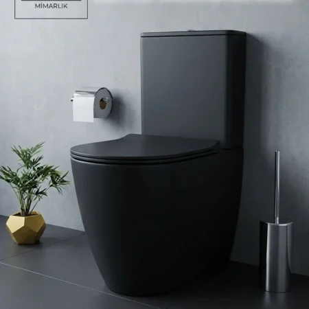 isveasentimenti neo siyah duvara sıfır takım klozet (kapak iç takım dahil set)