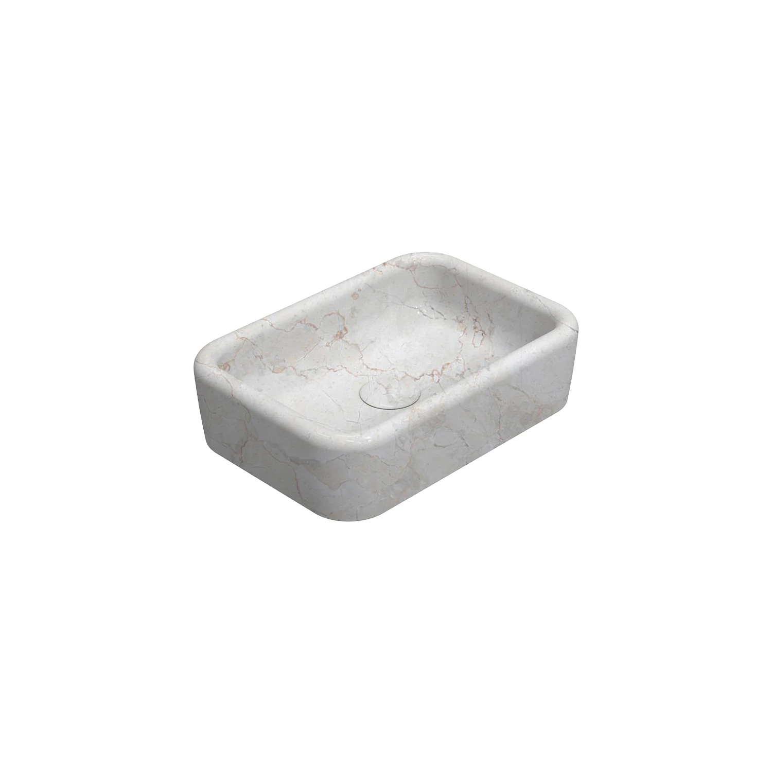 CURVO Tezgah Üstü Lavabo 60 cm Travertino (Köşe) - Görsel 3