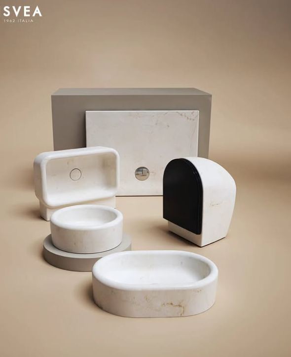 CURVO Tezgah Üstü Lavabo 60 cm Travertino - Görsel 2
