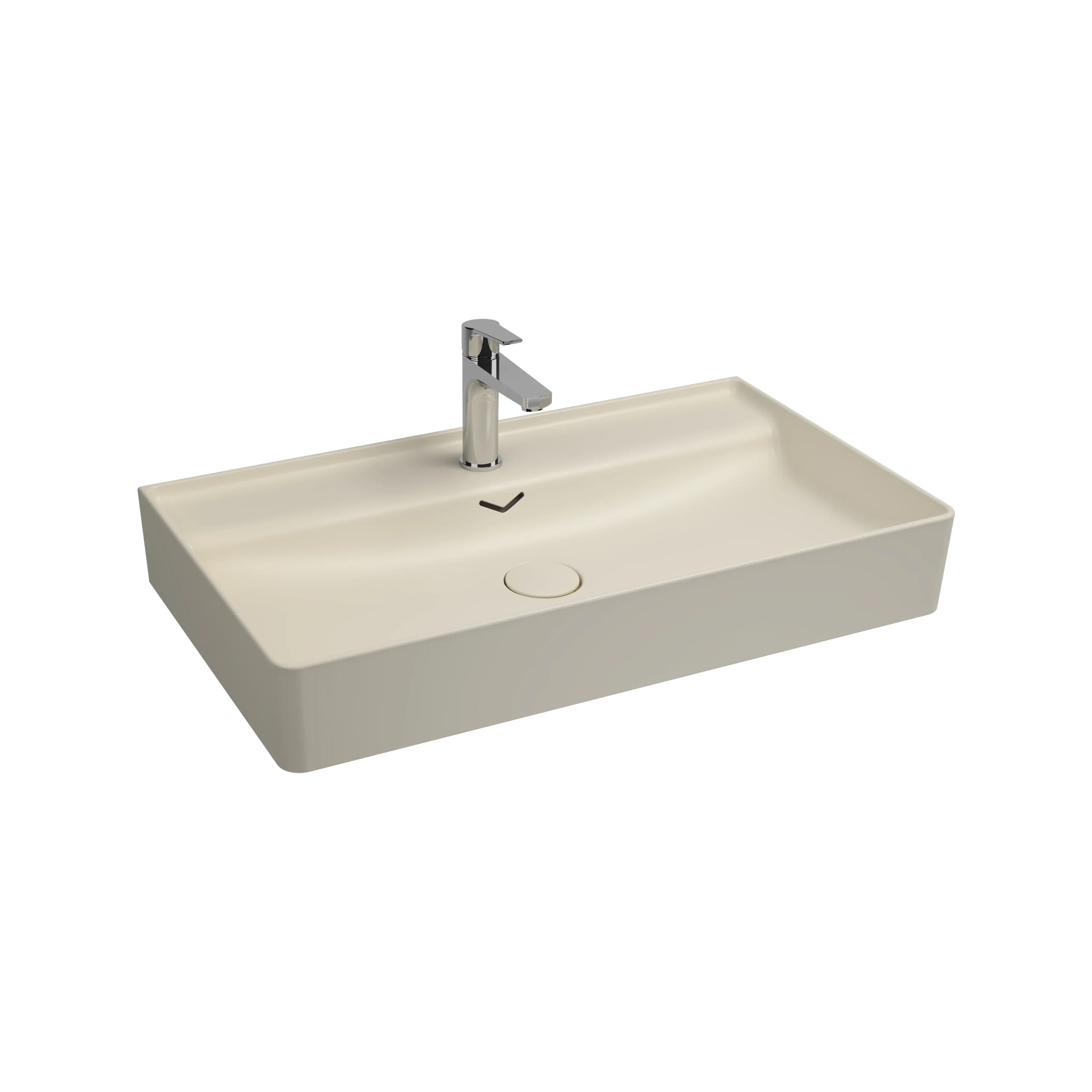 VEA Tezgah Üstü Lavabo 81 cm Fildisi - Bas-Ac Dahil Set