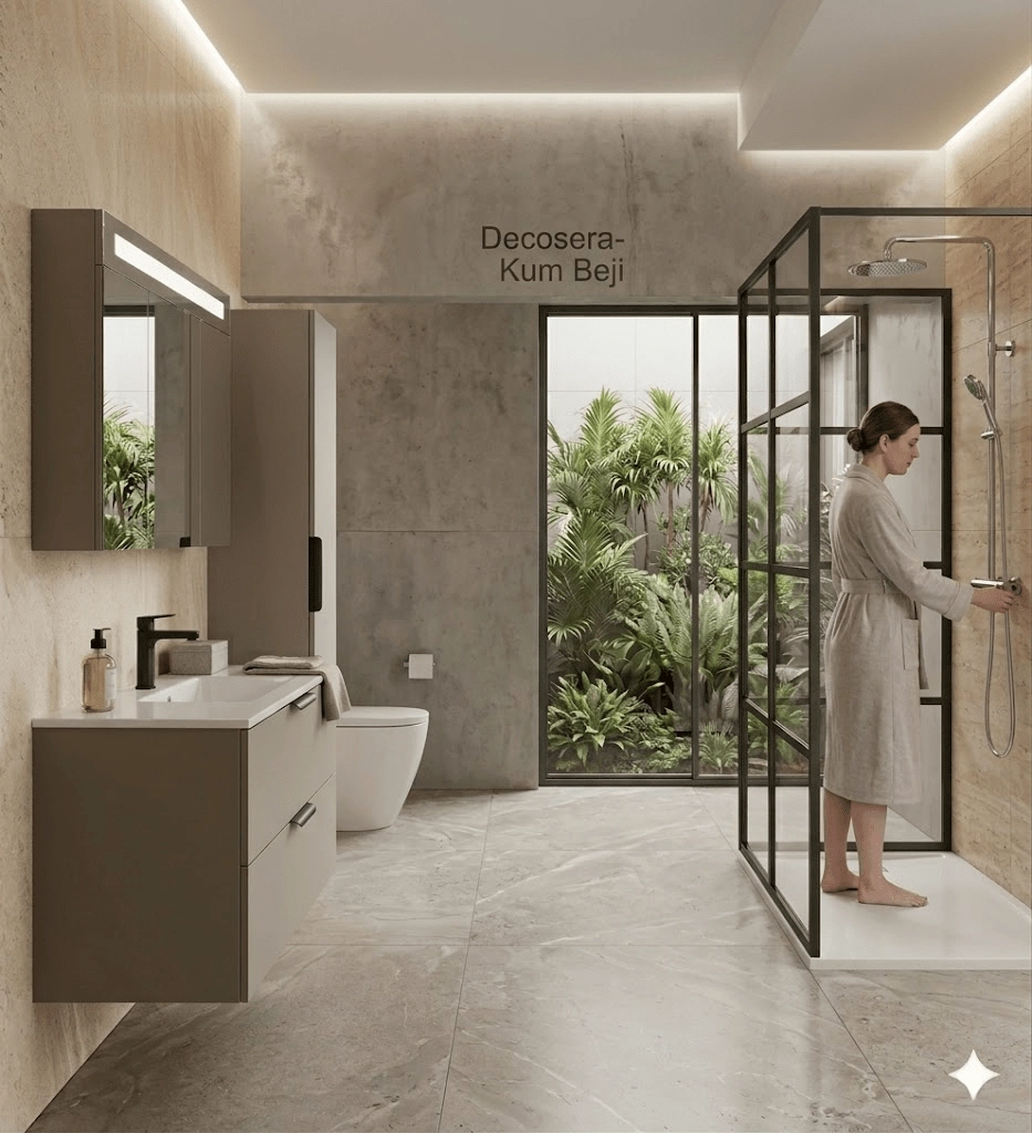 İsvea Liv 100 cm Çift Çekmeceli Lavabo Dolabı + Dolaplı Ayna Seti - Görsel 3