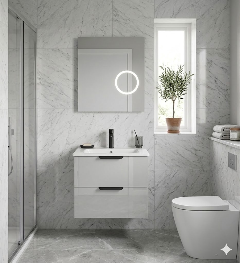 İsvea Liv 60 cm Çift Çekmeceli Lavabo Dolabı + Büyüteçli Ayna Seti - Görsel 4