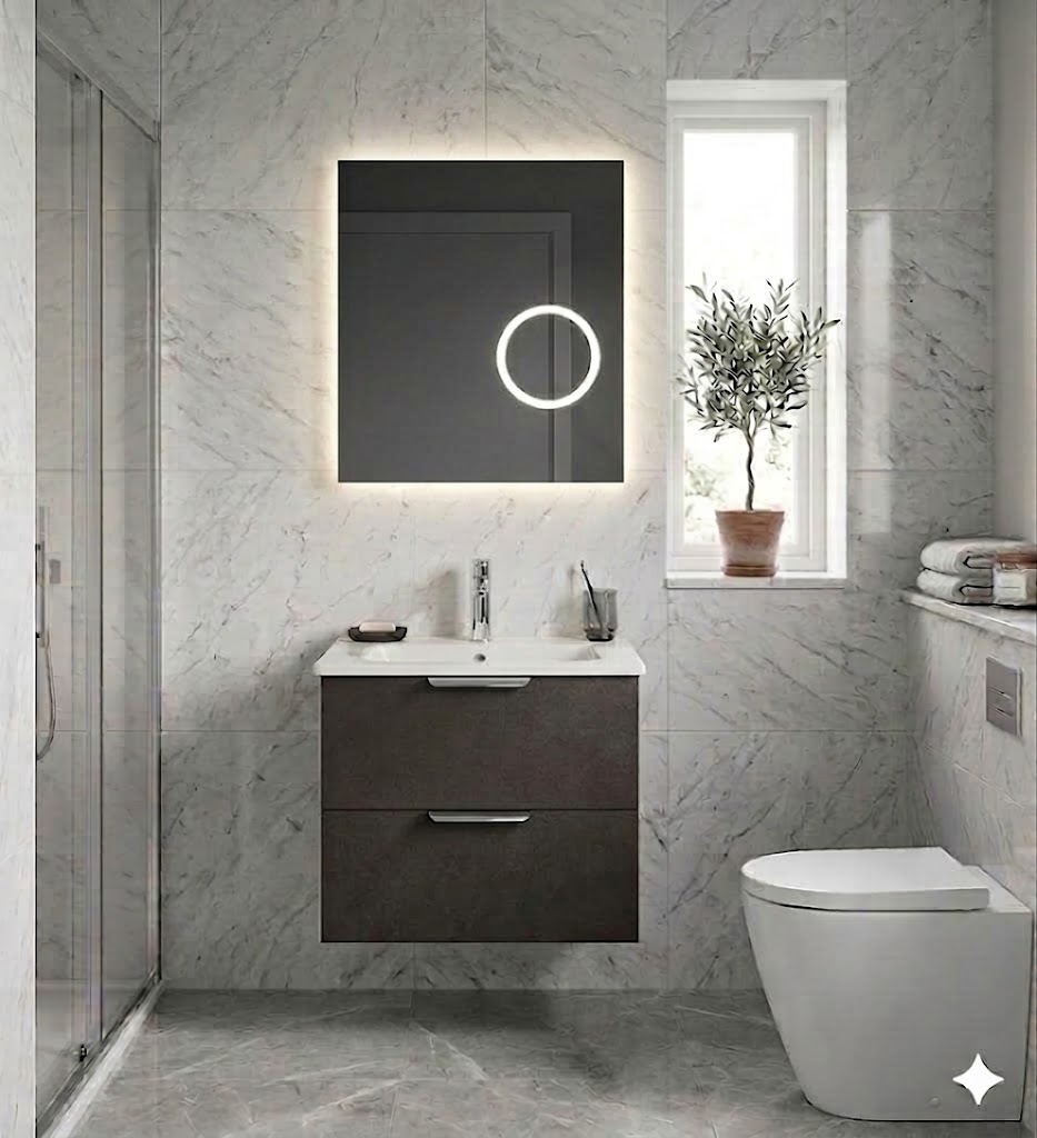 İsvea Liv 60 cm Çift Çekmeceli Lavabo Dolabı + Büyüteçli Ayna Seti - Görsel 2